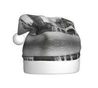 ASFgda Sombrero de Papá Noel de Londres 1 estampado para adultos, sombrero de Navidad unisex clásico para fiesta de Año Nuevo