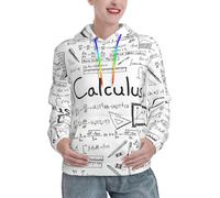 ASFgda Sudadera con capucha para mujer con estampado de cálculo geek de matemáticas, sudadera casual de moda con bolsillo canguro, Negro, M