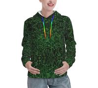 ASFgda Sudadera con capucha para mujer con estampado de Hacker Era, sudadera casual de moda con bolsillo canguro, Negro, XXL