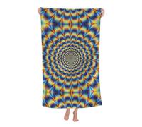 ASFgda Toalla de playa de microfibra con estampado de ilusión óptica en espiral, 52 x 32 pulgadas, secado rápido, sin arena, toalla absorbente de gran tamaño para adultos