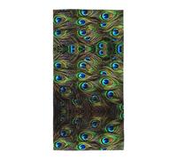 ASFgda Toallas de baño de microfibra con estampado de plumas de pavo real de 12 x 24 y 13.8 x 27.5 pulgadas, suaves, de secado rápido, absorbentes para baño, playa, viajes