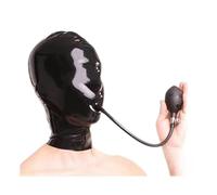 Asfixia Máscaras sexy Máscaras de látex con tapones inflables Cosplay extraíbles Máscaras BDSM Máscaras de mordaza SM Máscaras de goma Máscaras sexuales Bondage Juguetes sexuales extremos para parejas