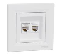 Asfora - Isdn de lata cat5e 2 x rj45, enchufe, completo, schneider electric, blanco, nuevo