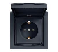 Asfora EPH3100371 - Toma de corriente con tapa (IP44), color gris