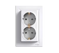 Asfora EPH9900121 Schneider Electric 3606480527753 - Enchufe doble Schuko blanco