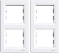 Asfora - Marco, juego de 2 marco vertical, schneider electric, de colour blanco, new (Paquete de 2)