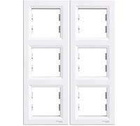 Asfora - Marco, juego de 3 marco vertical, schneider electric, de colour blanco, new (Paquete de 2)