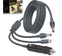 Asfrode Starlink Mini Cable 3 en 1 3 M, USB C a CC, cable de alimentación de 12 V-24 V para batería externa de 65 W-140 W, adaptador de cargador de coche impermeable y puerto DC para Starlink Mini