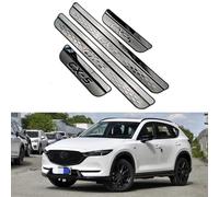 ASFSFF 4 Piezas Acero Inoxidable embellecedores de umbral de Puerta de Coche para Mazda CX-5 II (Facelift 2021) 2021-2024, Acero Inoxidable umbral de la Puerta de Desgaste Placa Insertar