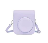 ASFWAGQ Funda para cámara Instax Mini 12/11/9/8, piel sintética, bolsa de viaje con correa hombro, Púrpura, Simplicidad popular