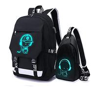 ASGE Mochila Escolar de Nylon de Moda para Mujer con Estampado Kawaii, Mochila Escolar Niñas, Mochila Impermeable Casual para Adolescente, Color Negro, Tamaño 32 x 43 x 15 cm