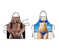 Asgens Delantal Divertido Grill BBQ Delantal Cocina Cocinando Parilla Navidad Cumpleaños Regalo para Esposo, Esposa, Papá, Mamá, Amigos