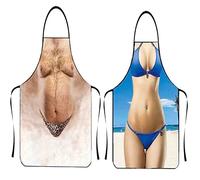 Asgens Delantal Divertido Grill BBQ Delantal Cocina Cocinando Parilla Navidad Cumpleaños Regalo para Esposo, Esposa, Papá, Mamá, Amigos