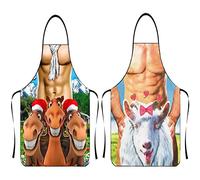 Asgens Delantal Divertido Grill BBQ Delantal Cocina Cocinando Parilla Navidad Cumpleaños Regalo para Esposo, Esposa, Papá, Mamá, Amigos