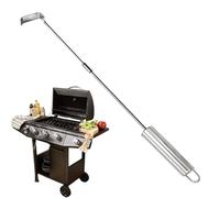 Ash Rake Tool - Stainless Steel Grill Hoe,turning Peel Pizza Brush Pizza Ash, Bbq Assh Cleaning Tool For Fireplace Oven Wood Stove Charcoal Grill Fire Pit Sh Removal Scraper Long Handle Cleaning Acces