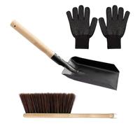 Ash Shovel - Heavy Duty Rust-Resistant Cleaning Supplies - Fireplace Broom And Dustpan Set | For Wood Stove Charcoal Hearth Campfire Indoor Home Backyard