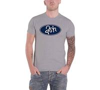 Ash T Shirt Azul Band Logo and Stripe Nuevo Oficial De Los Hombres Gris Size M