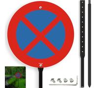 Ashaoza señal prohibido aparcar con soporte, 30 cm cartel prohibido el paso redondo de tráfico para exteriores Ø 30 (cartel propiedad privada de aluminio)