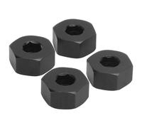 ASHATA 12mm Rueda Cubo Hex Combinador, Adaptador de Aleación de Aluminio | Adaptador hexagonal para camiones WPL D12 1/10 RC, con tornillos y juntas, 4 piezas, 5 mm a 12 mm
