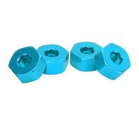 ASHATA 12mm Rueda Cubo Hex Combinador, Adaptador de Aleación de Aluminio | Adaptador hexagonal para camiones WPL D12 1/10 RC, con tornillos y juntas, 4 piezas, 5 mm a 12 mm
