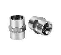 ASHATA 2 Piezas Acero Inoxidable 304 1/2 Pulgada Rosca Doble Hembra | Manguera de radiador, línea de , a prueba de corrosión, corte preciso, conector recto, para sistemas de agua