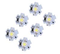 ASHATA 25 Uds 5V 1W Chips LED de Alta Potencia 200LM Cuentas de Lámpara para Accesorios de Iluminación DIY Foco de Linterna, Sustrato de Aluminio (Blanco puro 6000K a 6500K)