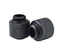 ASHATA 2Pcs Accesorios de Tubo Rígido G1 / 4 Ajuste para Tubos de Refrigeración por Agua 9.5 mm(Diámetro) y 12.7 mm (Diámetro Exterior), Cromo (Negro)