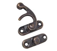 ASHATA 30 Piezas Gancho de Cerrojo de Hierro Retro para Cajas de Regalo de Joyería, Cerrojo de Gancho de Pestillo Rústico de 3,2 X 2,8 Cm, Cerradura de Cuerno de de Bronce Antiguo/Plata/Amarillo,
