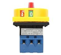 ASHATA 32A 3 Polos Conmutador Rotativo de Leva Disyuntor de Carga (25A) | Selector de grado industrial, desconexión de montaje en panel, carcasa retardante de llama, contacto plateado,