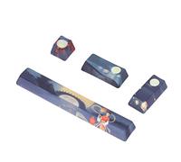 ASHATA 4 Teclas Personalizadas, Espacio, ESC, Intro Y Teclado Numérico, Cómodo Color Duradero Patrón De Dibujos Animados DIY PTB Teclas para Teclados Mecánicos De Bricolaje