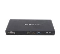 ASHATA 4K HDMI Quad Multiviewer 4x1, Conmutador Continuo 4 en 1 Salida con Control Remoto IR, Salida HD 4K 30 Hz, 4 Modos de Visualización, Plug and Play para Cámara de Seguridad (EU)