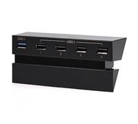 ASHATA 5 Puertos USB HUB para, 1 Puerto USB 3.0 y 4 Puertos USB 2.0, Cargador de Alta Velocidad Splitter Expander para 4, Cargador de Adaptador de Extensión USB con LED para