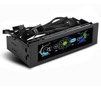 ASHATA 5 Ventiladores Controlador de Velocidad de la PC Sensor de Temperatura de la CPU Unidad de enfriamiento de la computadora Bahía de la Unidad Panel LCD Frontal