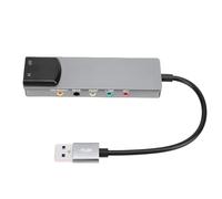 ASHATA 7.1 Tarjeta de Sonido Envolvente USB, Tarjeta de Sonido Externa USB con SPDIF Digital Aluminio Aleación Carcasa de 3.5 Mm Puertos de Auriculares para la Computadora Portátil