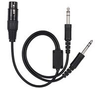 ABS + Cable Adaptador de Metal, para Airbus XLR a GA Conector Dual Cable de Adaptador de Auriculares de 5 Pines Cable de Auriculares de Aviación (Negro)
