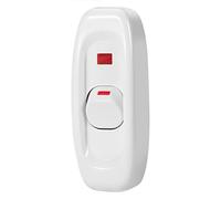 ASHATA AC 250 V 10 A en Línea ON/Off Lámpara de Escritorio Cable Interruptor con Luz Indicadora LED Negro, Interruptor de Encendido para Lámpara, de Cable de Repuesto para de Pared (White)