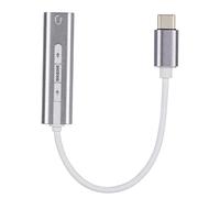 ASHATA Adaptador de Audio USB-C Tarjeta de Sonido estéreo Externa Tipo-C a Tarjeta de Sonido estéreo Hembra de 3.5 mm para 98SE/ME/2000/XP/Server 2003/Vista(Gris)
