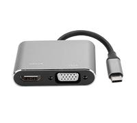 ASHATA Adaptador de Concentrador Tipo C con Salida de Resolución 4K, Modo Alternativo Display Port Compatible con Vídeo de Ultra Alta Definición, Adecuado para Conectar a un Monitor (Grey)