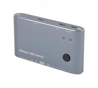 ASHATA Adaptador de Interruptor USB, Transferencia de Datos de 10Gbps, Concentrador de Interruptor de 4 Puertos para PC Portátil, Selector de Conmutador USB para Trabajadores de Oficina