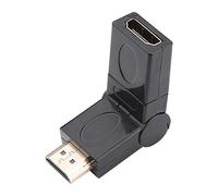 ASHATA Adaptador HDMI, Rotación de 360 Grados Full HD Conversor HDMI Macho a Hembra, Conector de ángulo HDMI Flexible Adaptador de ángulo HDMI para Receptor de TV HDTV Stick