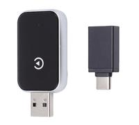ASHATA Adaptador Inalámbrico de CarPlay, 5.8GHz WiFi 5.0 Plug & Play No Se Necesita Aplicación Auto Connect para iOS 6+ con USB C Tipo C para Automóviles de Fábrica con Cable