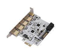 ASHATA Adaptador PCI-E a 4 Puertos USB3.0 + Type-C + 19PIN Tarjeta de Expansión Tarjeta de Interfaz Dual, para XP, Vista, 7, Linux, 8/8.1/10