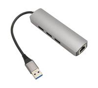 ASHATA Adaptador USB 3.0 a Ethernet, USB a RJ45 Puerto LAN Gigabit Tarjeta LAN con Cable con 3 USB3.0 Tarjeta LAN Plug and Play Adaptador de Red USB para Computadora Portátil Tableta de