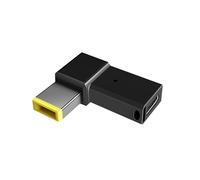 ASHATA Adaptador USB C a Punta Delgada, Conector Hembra Tipo C a Macho de Punta Amarilla Cuadrada Delgada de 100 W, Adaptador de Carga de Energía para Yoga 2, 11, 11E, 12, 13, 730-15 (1)