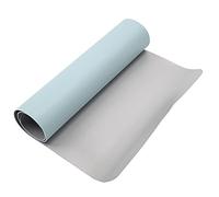 ASHATA Alfombrilla de Escritorio de Doble Cara 80 X 40 Cm / 31 5 X 15 7 Pulgadas Cuero de PU Multifuncional Impermeable Alfombrilla de Ratón de Escritorio para Computadora (Azul+Plata)
