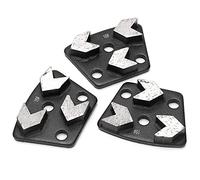 ASHATA Amoladora de Diamante Trapezoidal de 3 Piezas, Zapatos de Pulido de Concreto 16# Negro, Juego de Discos de Pulido de Diamante para Amoladora de Concreto, Herramienta de de Trapezoidal de