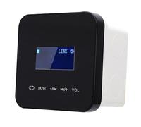 ASHATA Amplificador de Pared Bluetooth Placa de Pared de Control de Volumen de 2 Canales, Amplificador de Música con Control Remoto Inalámbrico por Infrarrojos, Pantalla LCD de 1,7 (Black)