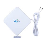 ASHATA Antena 4GAntena de Enrutador para Conectores Duales TS9,Antenna 3G 4G Cable RG174,3 Metros,Alambre de CobreBlanco