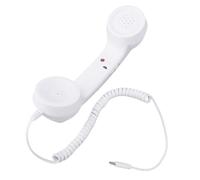 ASHATA Auricular de Teléfono de 3,5 Mm, Receptor de Teléfono Celular con Cable Tipo C con Altavoz de Micrófono, Control de Volumen, Receptor de Clásico para Videoconferencia de (White)