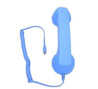 ASHATA Auricular de Teléfono Retro Tipo C, Receptor con Cable Vintage con Micrófono y Altavoz con Cancelación de Ruido, para Llamadas o Reproducción de Sonido, Computadoras Portátiles, Colores (Blue)